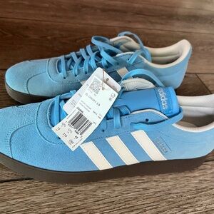 Adidas Men's Sky Blue and White Sneakers
